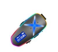 Bewinner Cuffie BT da Casco per Moto e Bici con Audio Surround 3D, Interfono Wireless BT 6.0, Luci LED RGB, Radio FM, Batteria da 800 MAh, 40 Ore di Riproduzione, IP65 Resistente Alla