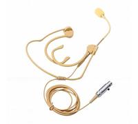 Bewinner Cuffie con Doppio Gancio per L'orecchio, Microfono Omnidirezionale a Condensatore con Cavo XLR a 3 Pin, Microfono Beige Leggero per Presentazioni, Spettacoli, Trasmissioni,