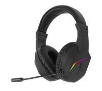 Bewinner Cuffie da Gioco Wireless con Microfono con Cancellazione del Rumore |Doppia modalità 2.4G+Bluetooth 5.4, 40 Ore di Riproduzione e Illuminazione RGB per PC (BLACK)