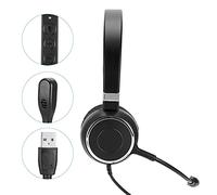 Bewinner Cuffie per Traffico Telefonico con Microfono con Riduzione del Rumore, Archetto Regolabile e Cuscinetti in Memory Foam, Cuffie USB Cablate con Cavo a Spirale per Ufficio, PC, Chat Online