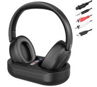 Bewinner Cuffie Wireless per la Visione della TV, Cuffie TV Wireless per Anziani con Dock e Trasmettitore di Ricarica, Stereo HIFi, 50H di Gioco, (Spina europea)