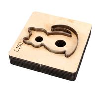 Bewinner Cuoio Taglio Morire Acciaio Al Carbonio Base in Legno per | Modello artigianale a forma di gatto, progetti di lavorazione della pelle fai da te, portachiavi e cinture fatti a mano,