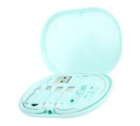 Bewinner Custodia di Archiviazione 'organizzatore del Kit Adattatore USB C, Cavo di Tipo C da 60 W con 2 Adattatori USB, Supporto per Telefono Pieghevole OTG Trasferimento di Dati OTG, (Ciano)