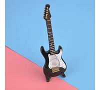 Bewinner Delicato Mini Modello di Chitarra Elettrica in Legno da 14 Cm con Supporto, Realistica Opera d'arte in Tiglio per l'arredamento di Casa e Ufficio, Regalo Perfetto per gli Amanti della