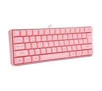 Bewinner Dilwe Tastiera da Gioco Cablata Rosa V700, 61 Tasti da Gioco Tastiera RGB con Retroilluminazione per Desktop e Laptop, Tastiera Ergonomica Universale