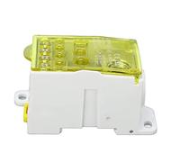 Bewinner DIN Rail Morsettiera per Barra di Giunzione 400A 690V (YELLOW) | Modulo di distribuzione dell\'alimentazione, conduttore in ottone, guscio PA66 ignifugo, armadio ad alta tensione