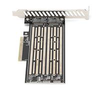 Bewinner Doppia Scheda Adattatore M.2 NVMe PCIe X8, Scheda di Espansione M-Key SSD a PCIe, Supporta Dimensioni 2230/2240/2260/2280/22110, Plug & Play, Trasferimento di Archiviazione Ad Alta velocità