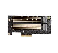 Bewinner Doppia Scheda Adattatore PCIe M.2, Doppia Scheda di Espansione SSD NVMe PCI-E 4.0 X16 con Dissipatore di Calore, Supporta SSD 2230/2242/2260/2280/22110 M.2 e NVMe, Nessuna Alimentazione
