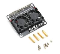 Bewinner Doppia Ventola di Raffreddamento per Case del Computer, Scheda di Espansione da 40 Pin Dissipatore di Calore Ventole di Raffreddamento Attive Doppie con Luce LED per 4B/3B +/3B