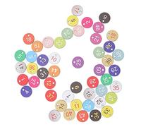 Bewinner Etichette Numeriche Rotonde in Plastica 50 Pezzi 1-50, Etichette di Identificazione del Bestiame per l'apicoltura, Numerate in ABS Colorate con Piccolo Foro per Cordino Puntine da Disegno,