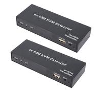 Bewinner Extender HDMI KVM USB, 197ft 60M 4K 60Hz su Cat5e 6 6a 7, KVM Over Ethernet, 1080P HDMI Ethernet Extender Trasmettitore Balun Ricevitore, Supporto Controllo Tastiera e Mouse
