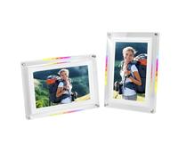 Bewinner Farmata Digitale da 10,1 Pollici con Illuminazione a LED Dinamica, Cornice per Foto Elettronica a Rotazione Automatica, Memoria da 8 GB, Lettore di Musica Video per Decorazioni