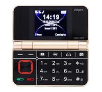 Bewinner Flip Piegable Cellulare con Tastiera di Grandi Dimensioni, Radio FM, Supporto per la Lingua Multipla, Display Doppio, Telefono Cellulare Senior Leggero per Viaggiare (D'oro)