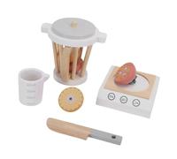 Bewinner Giocattolo Frullatore per Frullati in Legno, Spremiagrumi per Frutta da Taglio per Bambini, Accessori da Cucina da Gioco in Legno di Faggio per Ragazzi e Ragazze