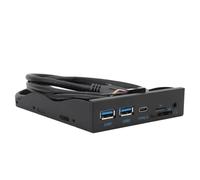 Bewinner Hub Pannello Frontale da 3,5 Pollici, Hub USB Interno in Metallo a 6 Porte, 2xUSB 3.0, USB C, 3,5 Mm, Lettore di Schede Interno SD/TF, Pannello unità Floppy da 5 Gbps per