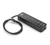 Bewinner Hub USB 3.0 A 7 Porte con Switch Individuali e Porta di Ricarica Rapida Intelligente da 2 A, Hub Dati da 5 Gbps, Plug and Play, per PC Laptop Desktop