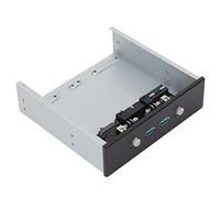 Bewinner Hub USB da 5,25 Pollici con Pannello Frontale in Metallo, 2 Porte USB3.0 2 X Espansioni USB, 2 X Espansioni di Alimentazione, 2 X Staffa per Disco Rigido da 2,5 Pollici, per