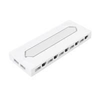 Bewinner Hub Ventola PWM e ARGB a 10 Porte |Alimentazione SATA, Supporto Magnetico, Supporta 10 Ventole e Strisce LED per Raffreddamento PC e Sincronizzazione RGB (WHITE)