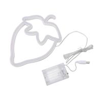 Bewinner Insegna Al Neon a Forma di Frutta a LED Carina Alimentata a Batteria con Luce Al Neon a Forma di Fragola per l'arredamento della Camera, Bar, Ristorante, Bagliore Verde Rosa, 7,28x9,84