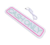 Bewinner Insegna Al Neon Contanti per Negozi, Hotel e Bar, Luce LED Alimentata Tramite USB con Catena Sospesa, Pannello Acrilico 16,5x4,3 Pollici per Visualizzazione Pagamenti