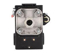 Bewinner Interruttore di Pressione Compressore D'Aria, 4 Porte con Leva | Pressostato del collettore a 4 vie, 1/4 pollici NPT, 90-120 PSI, per piccoli compressori d\'aria