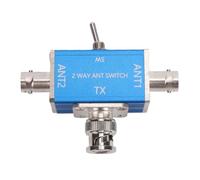 Bewinner Interruttore per Antenne BNC a 2 Vie, Splitter Manuale da 100 W per Auto e Dispositivi Portatili con Protezione di Messa a Terra