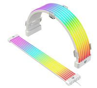 Bewinner Kit Cavo di Prolunga Alimentazione RGB - ATX 24 Pin PSU Sincronizzato 5V a 3 Pin per Scheda Madre ARGB con Tubo in Silicone Morbido Diffuso a LED