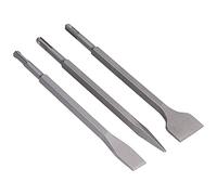 Bewinner Kit di Scalpelli per Scaglie in Acciaio Al Carbonio da 3 Pezzi per Lavori di Piastrelle in Calcestruzzo, Punte da Trapano a Percussione a Punta Piatta, Compatibili con, Scalpelli