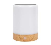 Bewinner Lampada da Tavolo Solare Notturna, Lanterna da Esterno Portatile con Venature del Legno con Efficiente Pannello Solare in Silicio Monocristallino, Batteria Al Litio da 2000 MAh, Sensore
