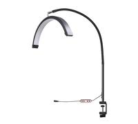 Bewinner Lampada di Bellezza a Mezza Luna LED da 16 Pollici con Morsetto da Scrivania, 20 W, 360 ° RATALLE, 3 Temperature di Colore, Lampada (BLACK)