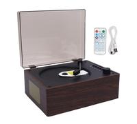 Bewinner Lettore CD Bluetooth Portatile per la Casa, Lettore CD retrò Multifunzionale con Telecomando, Altoparlanti Stereo HiFi Integrati, Batteria 3600 MAh (Marrone Noce)