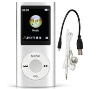 Bewinner Lettore MP4, Lettore Musicale MP3 con Schermo LCD da 1,8 Pollici, Lettore MP3 MP4 Portatile con Musica Senza Perdita di Dati, per Bambini Studenti(d'Argento)