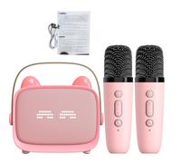 Bewinner Macchina per Karaoke per Bambini con 2 Microfoni, Altoparlante | Altoparlante karaoke portatile per bambini, doppia riduzione del rumore, luci colorate, regalo per feste di compleanno