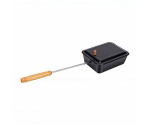 Bewinner Macchina per Popcorn, Macchina per Popcorn Vecchio Stile con Vassoio Antiaderente, Manico in Legno, Padella per Grigliare all'aperto per il Cortile di Casa, Pentole per Fai da Te con