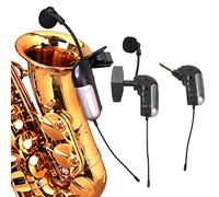 Bewinner Microfono per Strumenti Wireless, Microfono per Sassofono Wireless UHF per Strumenti Musicali Amplificatore Vocale per Altoparlanti, con Clip per Ricevitore