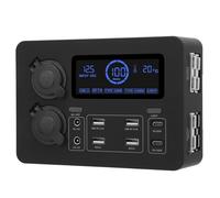 Bewinner Mini Alimentatore da 12 V con Display LCD, Porte USB C QC3.0, 4 Prese Anderson per, Barche, Automobili e Avventure all'aria Aperta, Alimenta 13 Dispositivi