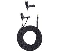 Bewinner Mini Lavaier Microfono con Clip, Doppio Risvolto Microfono Condensatore Omnidirezionale 3.5mm, Esterno Microfono per Smartphone, PC, Podcast