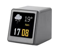 Bewinner Mini Orologio Digitale con Previsioni del Tempo, Schermo IPS da 1,54 Pollici, Display Dinamico dell'umidità della Temperatura, Album Fotografico GIF, Orologio da Tavolo WiFi per