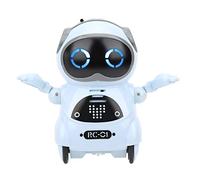 Bewinner Mini Robot Giocattolo Tascabile Che Parla, Balla, Canta, Luci a LED, Robot Giocattolo per L'intrattenimento dei Bambini (BLUE)