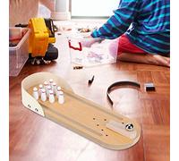 Bewinner Mini Set da Gioco da Bowling da Tavolo da Tavolo - Giocattolo Portatile in Legno Antistress per Bambini e Adulti, Giochi di Intrattenimento per Decompressione per Feste in Famiglia,
