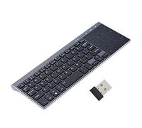 Bewinner Mini Tastiera Wireless con Touchpad - Portatile e Sottile per PC, Notebook e TV Box - Multi Dispositivo - 2,4G Ricevitore USB - Design Palmare Universale