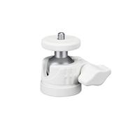 Bewinner Mini Testa a Sfera per Treppiede per Telefono da Tavolo con Rotazione di 360° e Vite da 1/4", capacità di Carico di 2 Kg per Microfono con Luce LED per Fotocamera DSLR (WHITE)