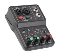 Bewinner Mixer Audio Compatto a 2 con USB e Alimentazione 48 V, Console di Missaggio Audio per Registrazione Musicale Domestica, Karaoke su Internet e Streaming Live