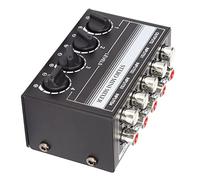 Bewinner Mixer Passivo a 4, Mini Mixer Stereo per Studio di Registrazione, Stereo Portatile a 4 con Ingressi e Uscite - Basso Rumore, Senza Distorsioni, Nessuna Alimentazione Richiesta