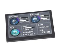 Bewinner Monitoraggio della Temperatura del Computer da 5 Pollici, Tema Dinamico Supportato Schermo Secondario, Pannello per Sensori di Case PC Argb, AIDA64 PC RAM HDD Data Monitor