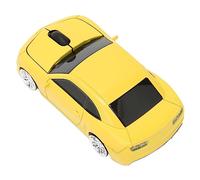 Bewinner Mouse per Auto da Corsa, Mouse a Forma di Auto Sportiva Wireless da 2,4 GHz, Mouse Ottico per Computer Portatile Desktop Decorativo, Mouse Ottico da Gioco 1600 Dpi con Ricevitore (Giallo)