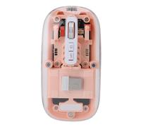 Bewinner Mouse Trasparente, Mouse Wireless Ricaricabile USB 2.4G BT1 BT2 Tri Mode con Ricevitore USB per Laptop (PINK)