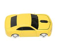 Bewinner Mouse Wireless a Forma di Auto Sportiva da 2,4 GHz, Mouse Senza Fili Ottici da Gioco con Ricevitore USB, Mouse per Computer Desktop per Laptop (Giallo)