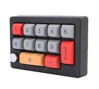 Bewinner Numpadm Meccanico, Tastiera Numerica con Controllo USB Retroilluminato RGB con Controllo a Manopola, 12 Tasti Macro Programmabili Calda Scambiabile Cuscinetto Meccanico per i (BLACK)