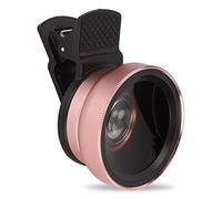 Bewinner Obiettivo del Telefono, 2 in 1 Obiettivo Universale per Cellulare HD Professionale Clip Universale 0,45X Grandangolo 12,5X Obiettivo Macro per 13, 12, 11, XS, XR, 8 7 6s Plus(Oro Rosa)